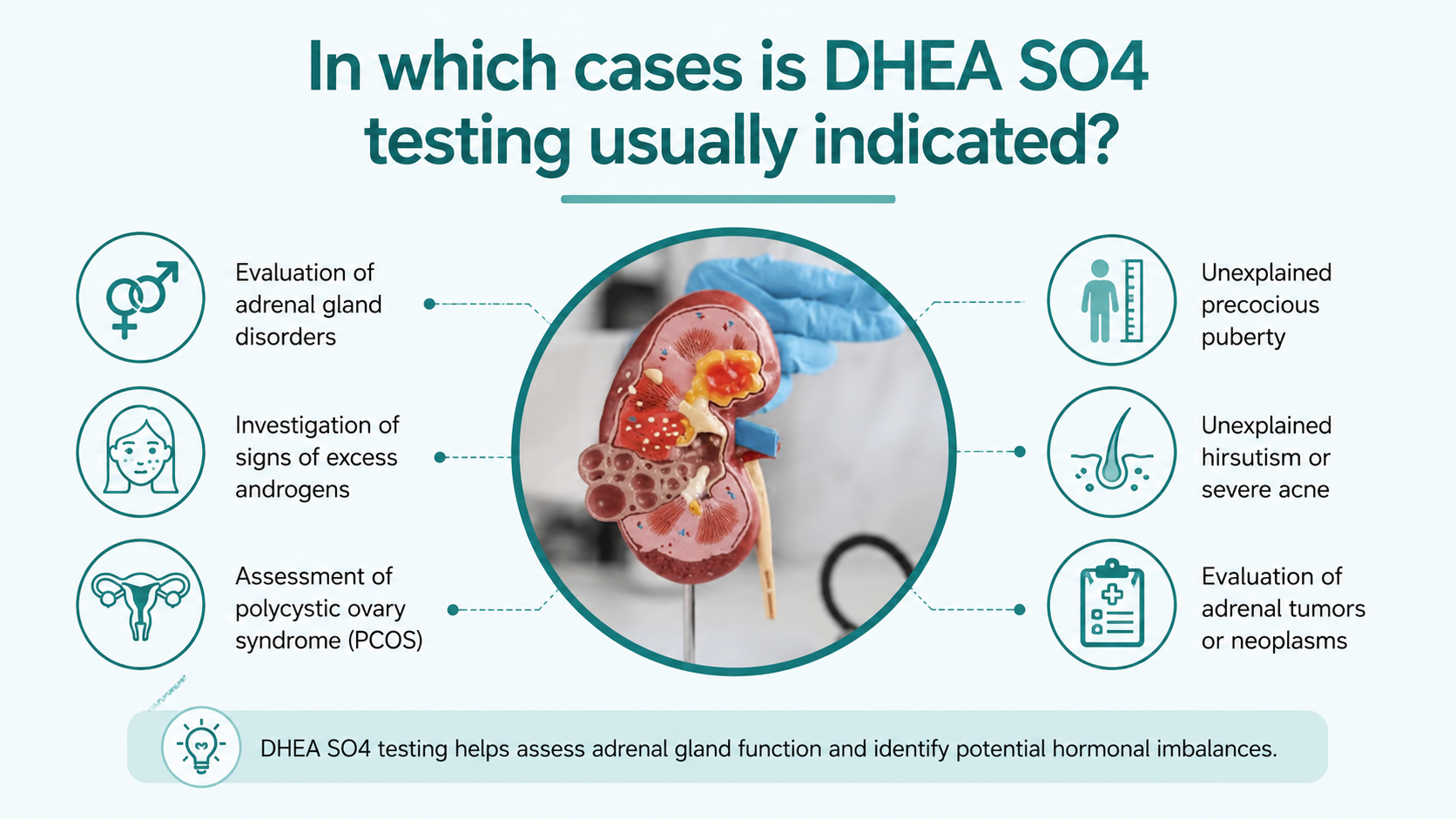 In which cases is DHEA SO4 testing usually indicated