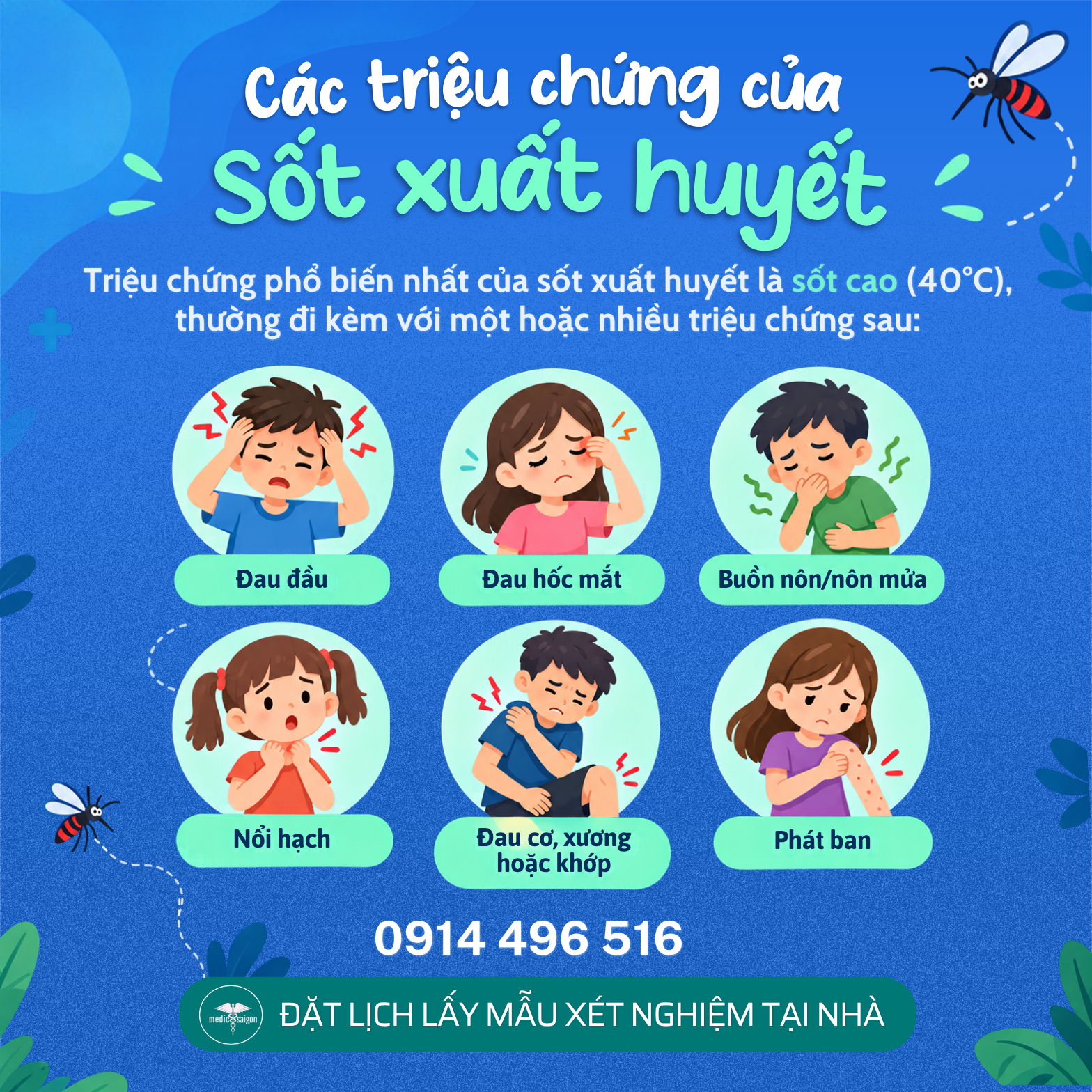 Các triệu chứng chủ yếu của sốt xuất huyết