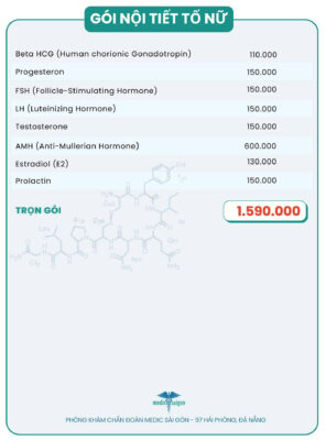Bảng giá gói xét nghiệm nội tiết tố nữ - 2026 - Medic Sài Gòn tại Đà Nẵng